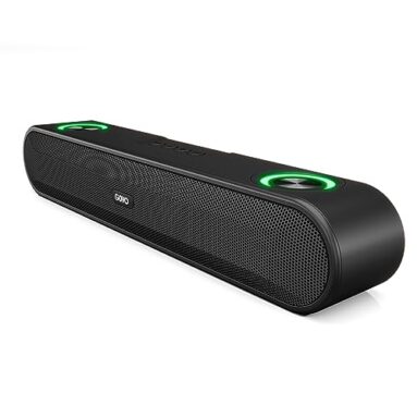 Govo Gosurround 220 16W Bluetooth Sound Bar, 2000 Mah Battery, 2.0 Channel With 52Mm Drivers, Multicolor Led Lights With Tws, Aux, Bluetooth And Usb (Platinum Black)