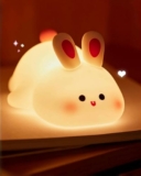 Ankri Cute Night Light Led Squishy Novelty Animal Night Lamp Touch Sensor 3 Level Dimmable Nursery Nightlight For New Born Toddler Baby Room Kids Room Decore (Rabbit)