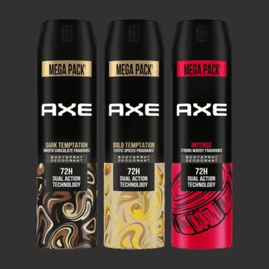 Axe Gold Temptation, Dark Temptation And Intense Deodorant Spray  –  For Men(645 Ml, Pack Of 3)