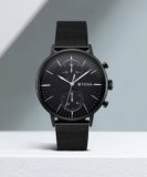 Titan Nq90135Nm01 Titan Light Leathers Multifunction Black Dial Black Ss Strap Analog Watch  – For Men