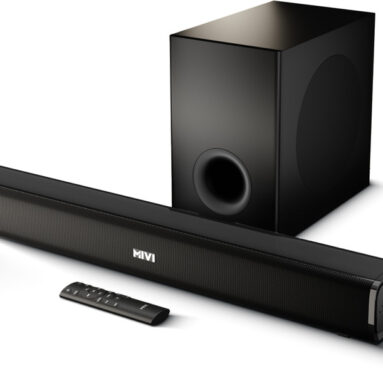 Mivi Fort Sonic 200 Soundbar, 2.1 Channel, Multi-Input And Eq Modes, Bt V5.3 200 W Bluetooth Soundbar(Black, Silver, 2.1 Channel)