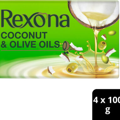 Rexona Coconut And Olive Oil Soap For Silky Smooth Skin, 4X100 G(4 X 100 G)