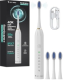 Dr Vaku® Sonicare+ Electric Toothbrush For Men Woman Adults Sonic With 6 Modes, 4 Brush Heads, 60-Day Battery Backup, Rechargeable & Ipx7 Waterproof Automatic Power Best Electrical Tooth Brush- White