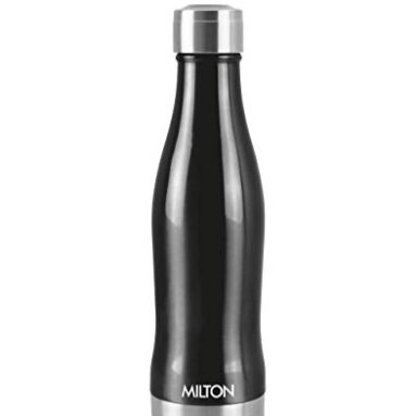 Milton New Duke 750 Thermosteel Hot And Cold Water Bottle, 620 Ml, Black