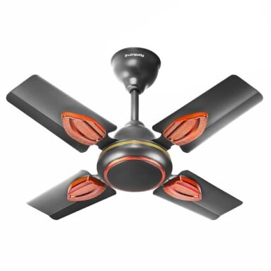 Longway Kiger P1 600 Mm/24 Inch Ultra High Speed 4 Blade Anti-Dust Decorative Star Rated Ceiling Fan (Smoked Brown, Pack Of 1)