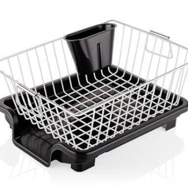 Voltonix Dish Rack Utensils Basket Drainer & Dish Drainer Basket Forkitchen/Utensil Stand Forkitchen/Dish Drying Rack With Drainer/Bartan Stand/Dish Rack For Kitchen (Crome)