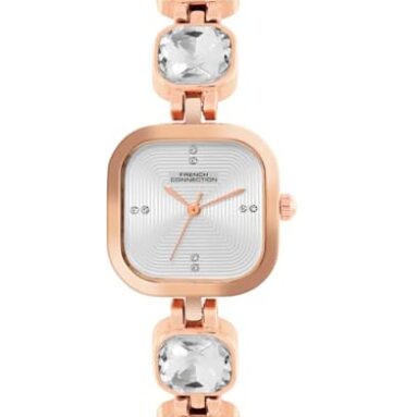 French Connection Square Dial Stone On Strap Analog Watch For Women -Fcn0106Srgm