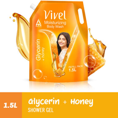 Vivel Glycerin & Honey Body Wash Shower Gel, For Soft, Glowing & Moisturized Skin(1500 Ml)
