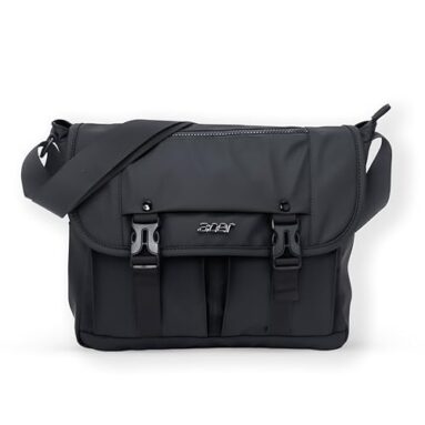 Acer Stylo Premium 14 Inch Laptop Sling Bag, Elegant Black Water-Resistant Polyester, Zippered Compartments & Front Pockets, Fits Up To 14-Inch Laptops, Lightweight Daily Organizer For Work & Travel