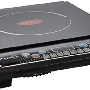 Pigeon By Stovekraft Favourite 1800-Watt Induction Cooktop, Crystal Glass, Black
