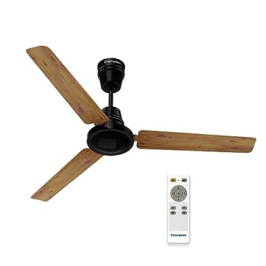 Crompton Energion Hs Wood 1200Mm (48 Inch) High Speed 5S Energy Efficient Bldc Ceiling Fan (Light Pinewood), Pack Of 1