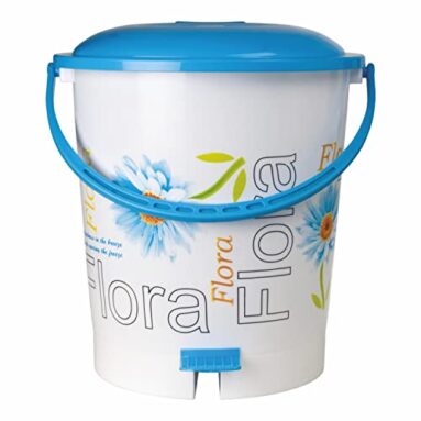 Nayasa Pedal Bin No 109 With Lid & Floral Print, Multi Purpose Dustbin, Blue
