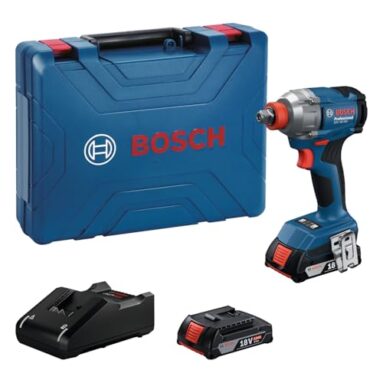 Bosch Gdx 18V- 285 Professional Cordless Impact Wrench/Driver Kit (Hybrid Tool) | 18 V| 2 X 2.0 Ah Batteries| 285 Nm Torque | 2-In-1 Tool | L- Boxx Included | Model 06019N21F2 | 1 Year Warranty