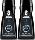 Muuchstac Ocean 3 In 1 Body Wash For Men, Shower Gel For Body, Face & Hair Wash(2 X 182 Ml)