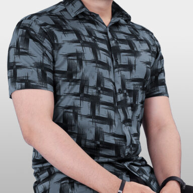 Vebnor Men Printed Casual Grey Shirt
