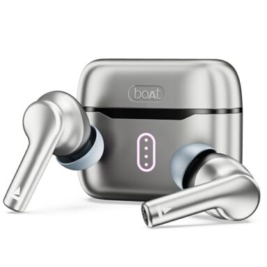 Boat Airdopes 141 Pro Buds, 13Mm Drivers, Metallic Finish, 60Hrs Battery, 4Mics Enx, Fast Charge, Ipx5, V5.3 Bluetooth Tws In Ear Earbuds Wireless Earphones With Mic (Surfer Silver)