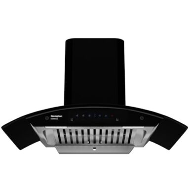 Crompton Intelli Sense 90Cm 1439M3/Hr Curved Chimney| Filterless Intelligent Autoclean For Kitchen| Smart On| Built In Oil Collector| Touch+ Motion Sensor Control| 5 Yrs Motor & 1 Yr Overall Warranty