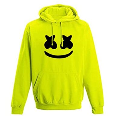 Baghadbillo Unisex-Adult Cotton Hooded Neck Hooded Sweatshirt (Marsh Print Hoodie Neon-42_Neon_L)