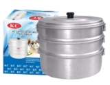 Kc Aluminium Momos Steamer 3 Tier | Capacity 3 Liters | Diamm: 8 Inches