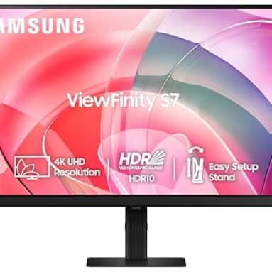 Samsung 27″ (68.47Cm) 4K Viewfinity S7 Monitor|Uhd 3840 X 2160|Ips Panel|350Nits|1.07 Billion Colors|Ports-Hdmi,Dp,Headphone|Pip|Pbp|Hdr10|Easy Setup Stand|Eye Care Technology|Ls27D700Eawxxl|Black