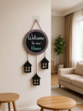 Shivmaan Art Wall Hanging For Home Décor- Handcrafted Welcome To Home Wall Art For House(16 Inch X 8 Inch, Black)