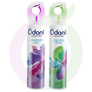 Odonil Air Freshener Room Spray – 440 Ml Combo (Pack Of 2, 220Ml Each) | Lavender Mist & Jasmine Fresh | Nature Inspired Fragrance For Home & Office | Long Lasting Fragrance | Instant Freshness