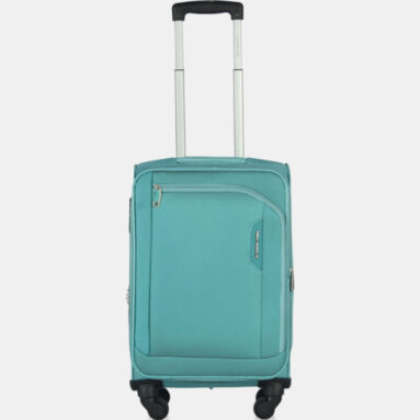 Nasher Miles Dallas Expander Soft-Sided Polyester Cabin Luggage Cyan 20 Inch |55Cm Trolley Bag Expandable  Cabin Suitcase 4 Wheels – 20 Inch