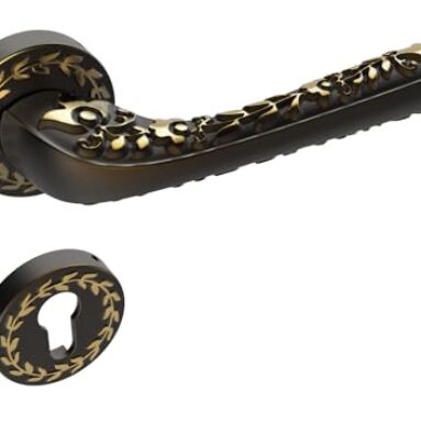 Godrej Mortise Lock | Handle Lock Set For Main & Bedroom Door| Arsa Bel Rose Handle | 240 Mm Eco Lock Body | 70 Mm Eco Pin Cylinder 1Ck | Antique Brass| 5 Year Warranty