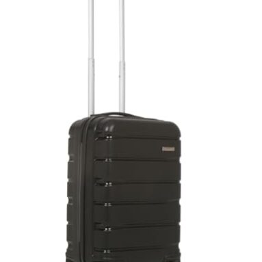 Teakwood Unisex Trolley Bag, Hard Cabin Trolley Small, 55 Cm Trolley Bag For Travel, Lock System 360 Degree 8 Rotating Wheel (S, Black)