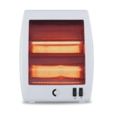 Cg Norris 800W 2Q Quartz Room Heater | 2 Heat Settings | Tip Over Safety Switch | Noiseless Operation | Ideal For Rooms Up To 150 Sqft | White