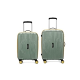 Aristocrat Vortex Plus | Set Of 2 Trolley Bag, 55+65 Cm, Small+Medium Hardside Luggage | 8 Wheels, Combination Lock | Polycarbonate | 3 Year International Warranty | Thyme Green