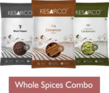 Kesarco Whole Spices Combo – Cardamom 40G, Cinnamon 50Gm & Black Pepper 50Gm(140 G)