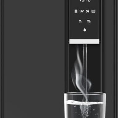 Havells Gracia Fab Alkaline Water Purifier (Black), Ro+Uv+Alkaline, Hot, Warm & Ambient Water, Copper+Zinc+Minerals, 9 Stage Purification, 6.5L Ss Tank, Suitable For Borewell, Tanker & Municipal Water