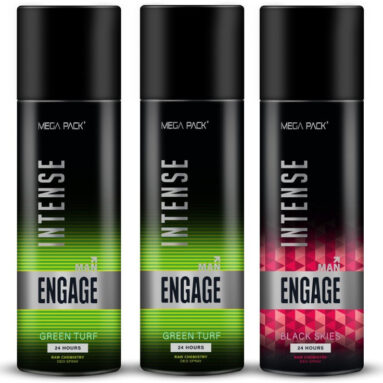 Engage Intense Deo Combo, 1 Black Skies (220Ml) & 2 Green Turf (220Ml) Deodorant Spray  –  For Men(660 Ml, Pack Of 3)