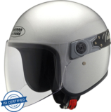 Studds Jetstar Vintage With Visor Motorbike Helmet(Silver Grey)