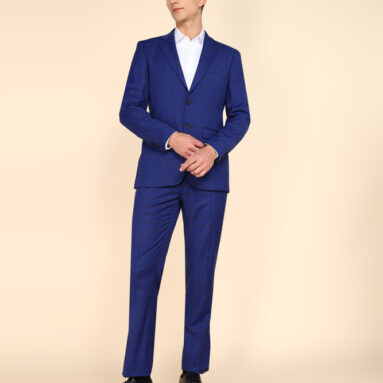 Raymond Sb 2Btn Noth Lpl Wthout Wct 2Pcs-Cnt Fit Checkered Men Suit