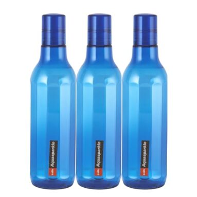 Cello Aqua Sparkle Bottle Set Of 3, 1000Ml, Blue | 100% Food Grade | Leak Proof And Break Proof | Perfect For Staying Hydrated At The School, College, Work And Outdoor Adventures Water Bottle