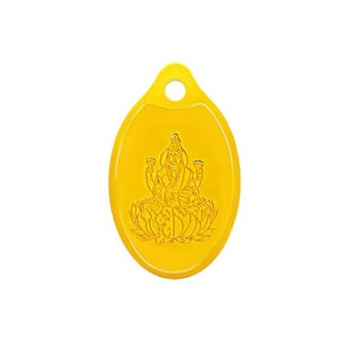 Muthoot Pappachan Swarnavarsham 24K (999) Yellow Gold Oval Laxmi Pendant 1 Gram