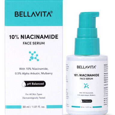 Bellavita Niacinamide Face Serum, Hyaluronic Acid | Ph Balanced | Non-Irritating | Non-Sticky | Treats Pigmentation & Repairs Skin Barrier | 10% Niacinamide(30 Ml)