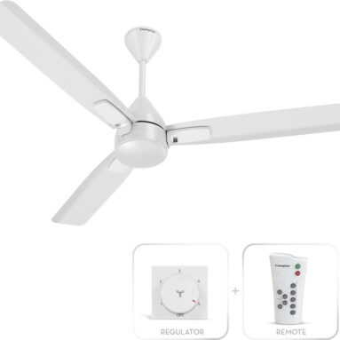 Crompton Caelum With 4 Year Warranty Bldc With Remote And Regulator 1200 Mm Ceiling Fan(5 Star | Silver White | Pack Of 1)