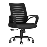 Cellbell Desire C104 Mesh Mid Back Chair | Ergonomic Office, Study, Revolving, Computer Chair For Work From Home Heavy Duty Metal Base, Seat Height Adjustable (Black)