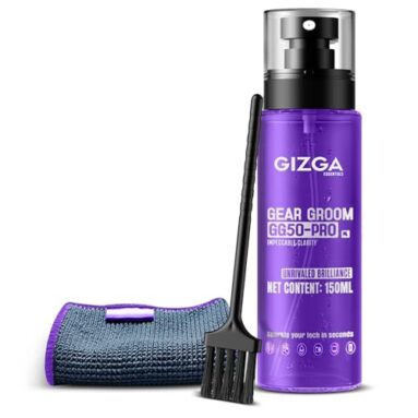 Gizga Essentials 3-In-1 Screen Cleaning Kit With 150Ml Spray, Microfiber Cloth & Cleaning Brush | Safe Screen Cleaner For Laptop, Pc, Tv, Smartphone, Tablet, Camera Lens, Eyeglass & Keyboard Cleaning