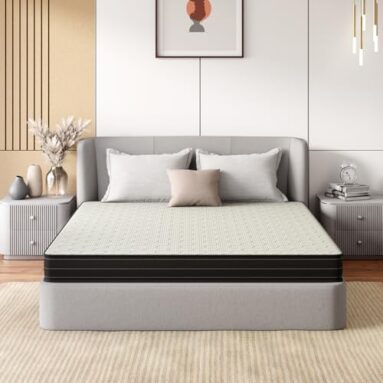 Godrej Interio Mattress Restomagic Dual Comfort 8 Inch King Size Mattress (78 X 72 X 8), 5-Years Warranty, Cream And Dark Grey