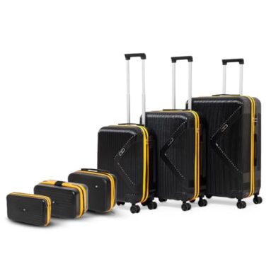 V By Verage Brampton Family Pack Set Of 6 Pcs | Set Of 3 Trolley Bag (20″/24″/28″)| Set Of 3 Vanity Cases (8″/10″/13″) Lightweight – Polycarbonate, Smooth Glide 8 Wheels, Number Lock