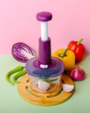 Rapid Push Chopper 650 Ml 2‑In‑1 With Extra‑Sharp Stainless Steel 3‑Blades Systems