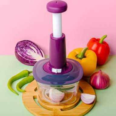 Rapid Push Chopper 650 Ml 2‑In‑1 With Extra‑Sharp Stainless Steel 3‑Blades Systems