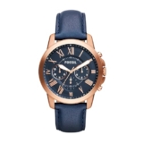 Fossil Men Leather Analog Blue Dial Watch-Fs4835Ie, Band Color-Blue