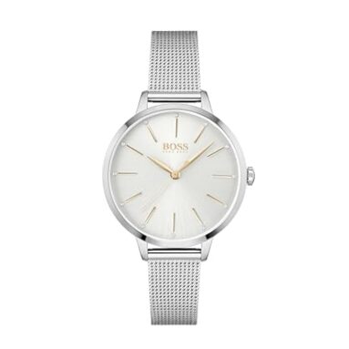 Hugo Boss Stainless Steel Symphony Analog Silver Dial Women Watch-1502611, Silver Band
