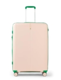 United Colors Of Benetton Polyester Hard Shell 8 Spinner Wheels Luggage Trolley, Cargo, Emerald Plus, Pink, Large, 76 Cm