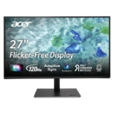 Acer B277U Gb 27 Inch Wqhd (2560X1440) Ips Monitor | Ergostand Tilt Swivel Pivot Height Adjust | 120Hz Adaptivesync |Tuv Low Bluelight | Strong Sturdy Design | Hdmi Dp Audio Out | Speakers I Black